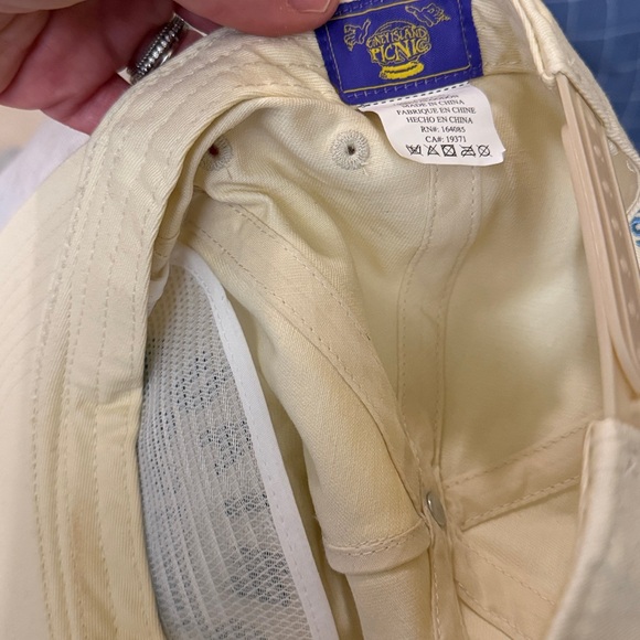 ANTHROPOLOGIE NWOT Cream Montauk Tennis Club Cap Flat Brim - Picture 6 of 6